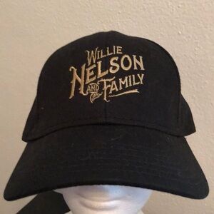 Willie Nelson and Family Concert Tour Logo Baseball Hat Cap Black Adjustable